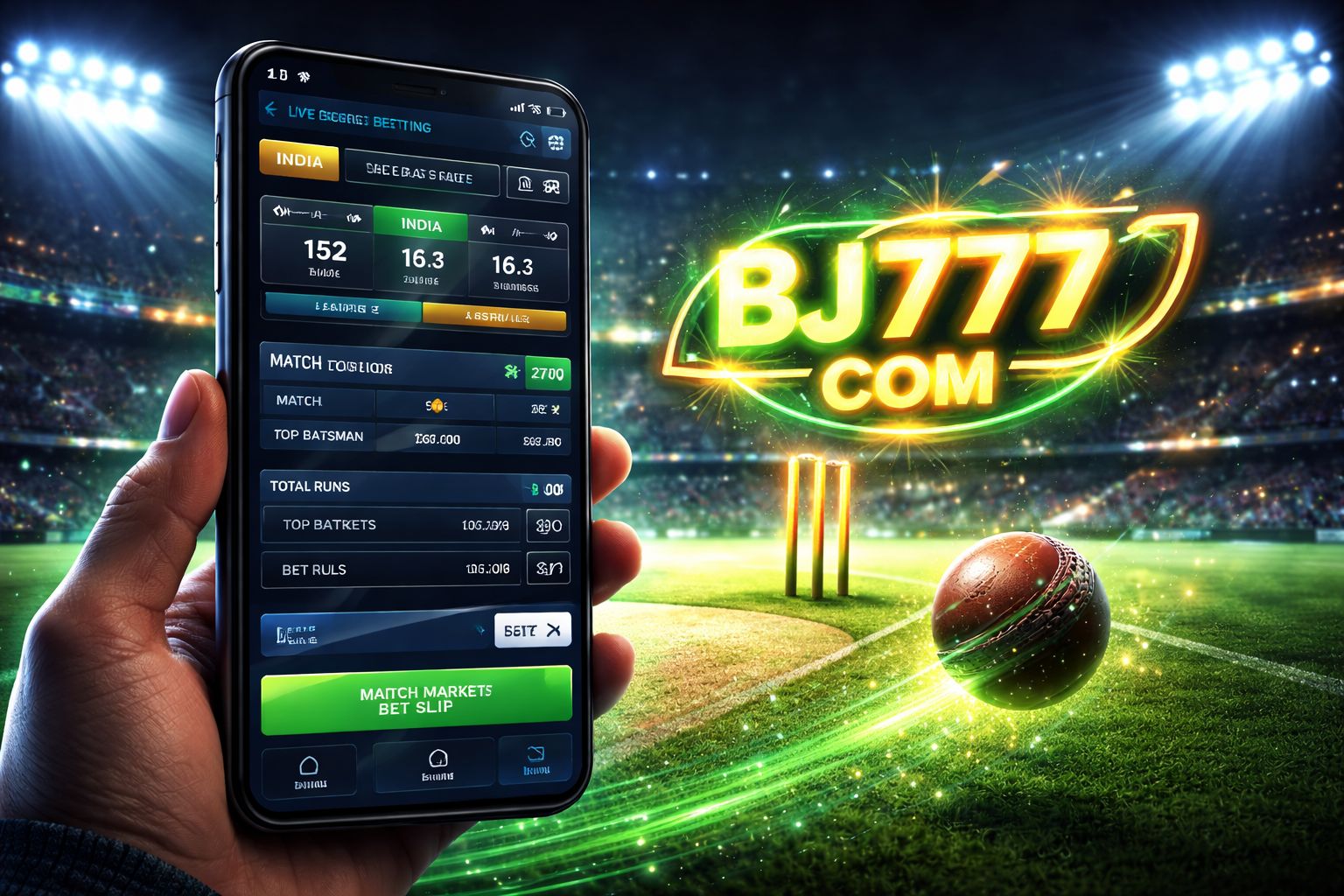 BJ777 COM sports betting — cricket and football live odds on mobile